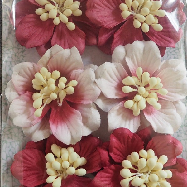 Handmade Mulberry Paper Flowers x pack - Magnolias