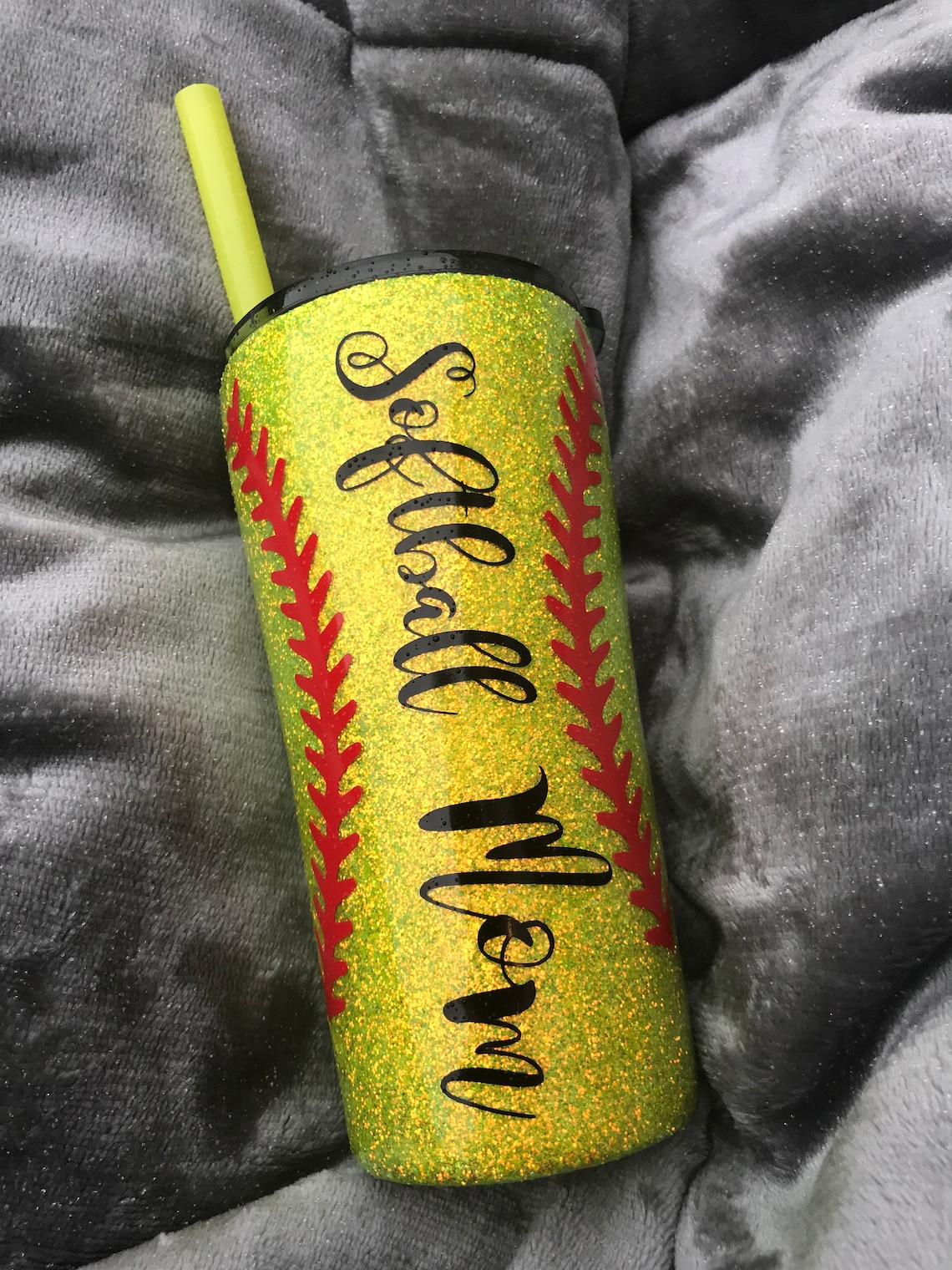 Softball Mom Tumbler Glitter Tumbler Glitter Yeti Glitter Etsy