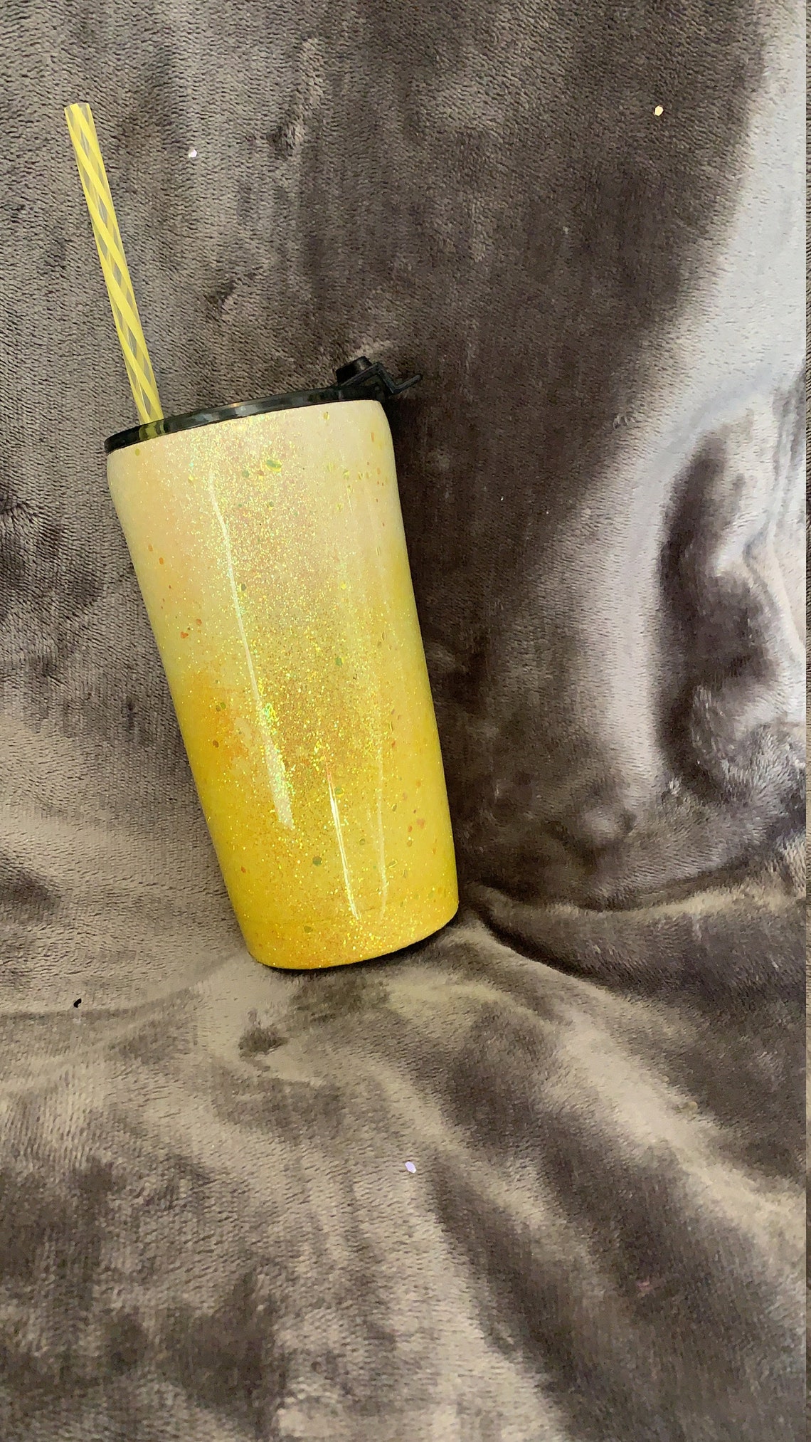 Yellow glitter ombré tumbler glitter yeti yeti tumbler Etsy