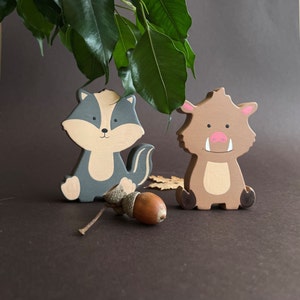 Wooden educational woodland animals toys figurines toddler image 7