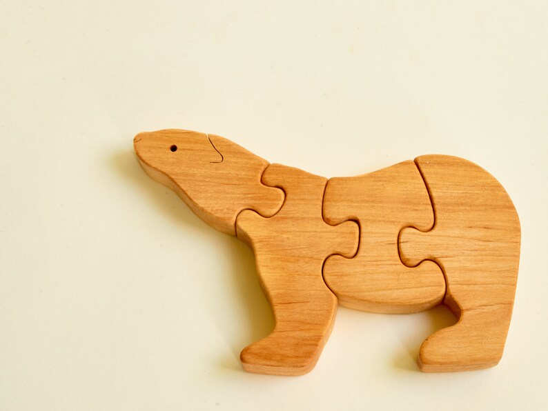 Wooden puzzle Wooden Polar Bear Wooden toys Educational Etsy