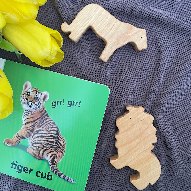 Wooden Jungle Safari animals toys figurines baby birthday gift image 5