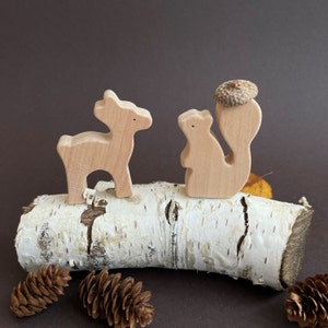 Preschool educational wooden woodland forest animals toys figurines toddler image 2
