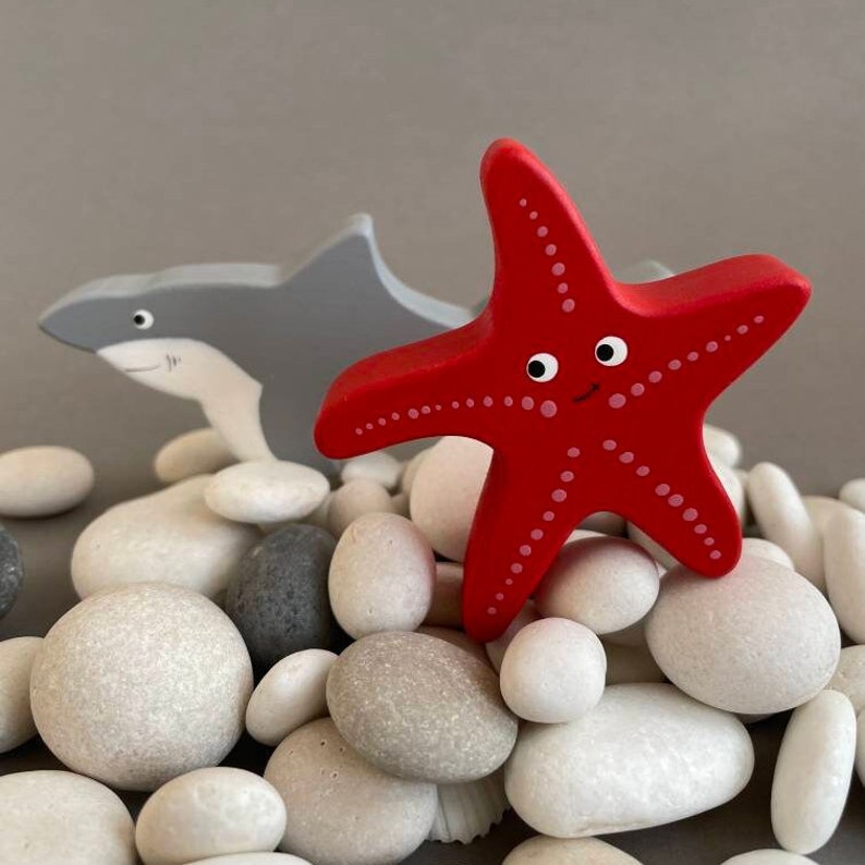 Unique handcrafted wooden ocean sea animals toys figurines toddler image 8