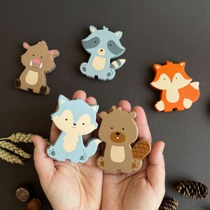 Wooden educational woodland animals toys figurines toddler image 9