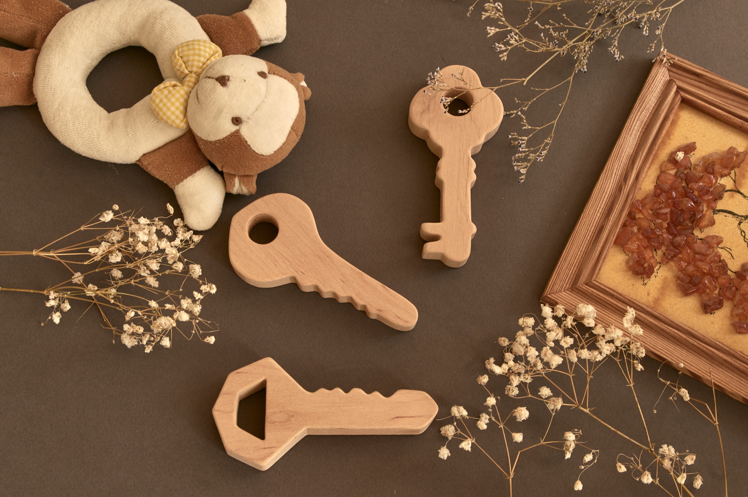 Wooden keys for baby Wooden toys Organic toys Etsy