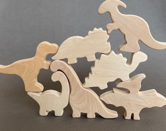 Wooden dinosaurs animals toys Jurassic animals toys for toddler