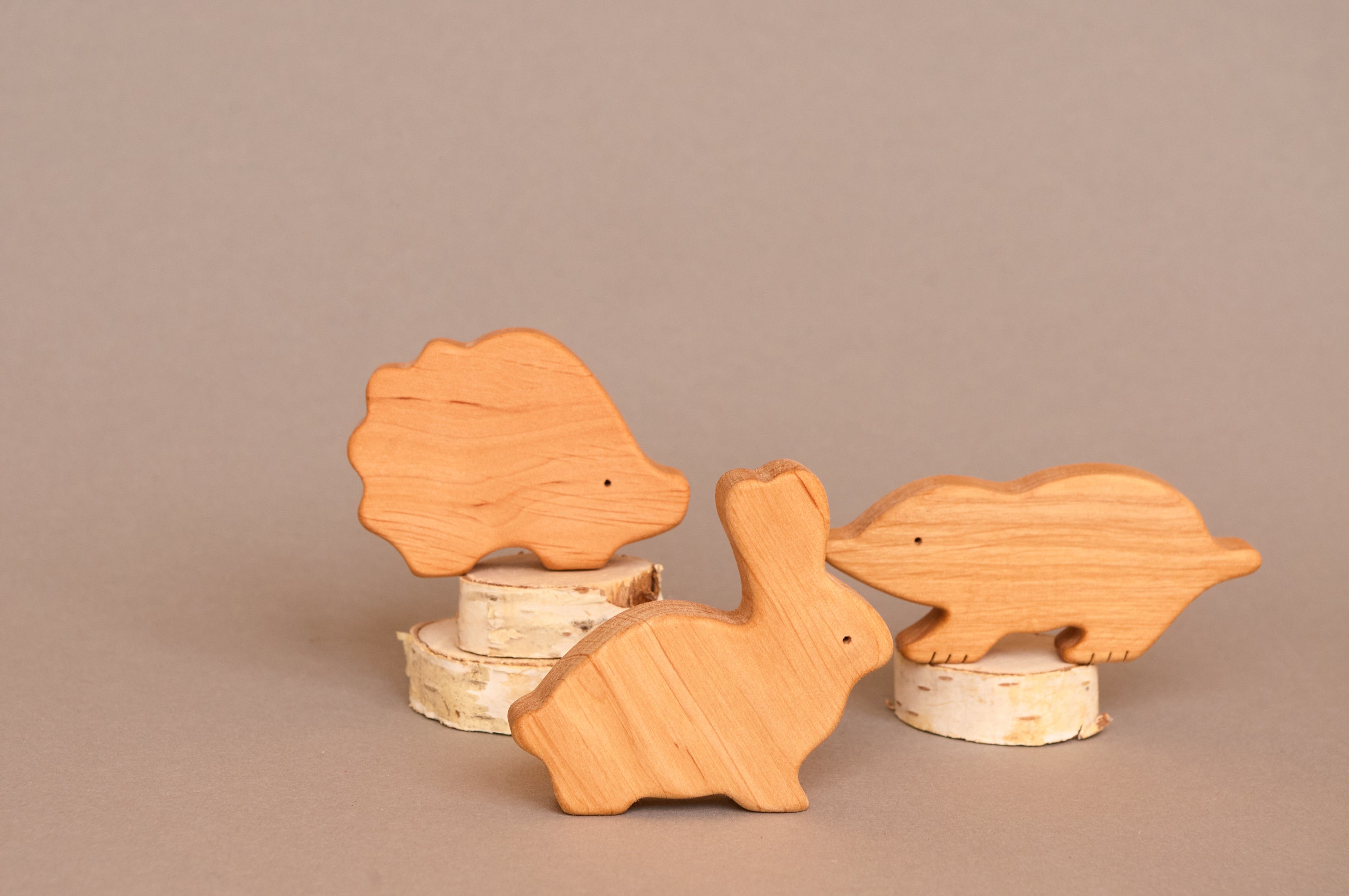 Wooden set of woodland animals Wooden toys Organic toys for | Etsy