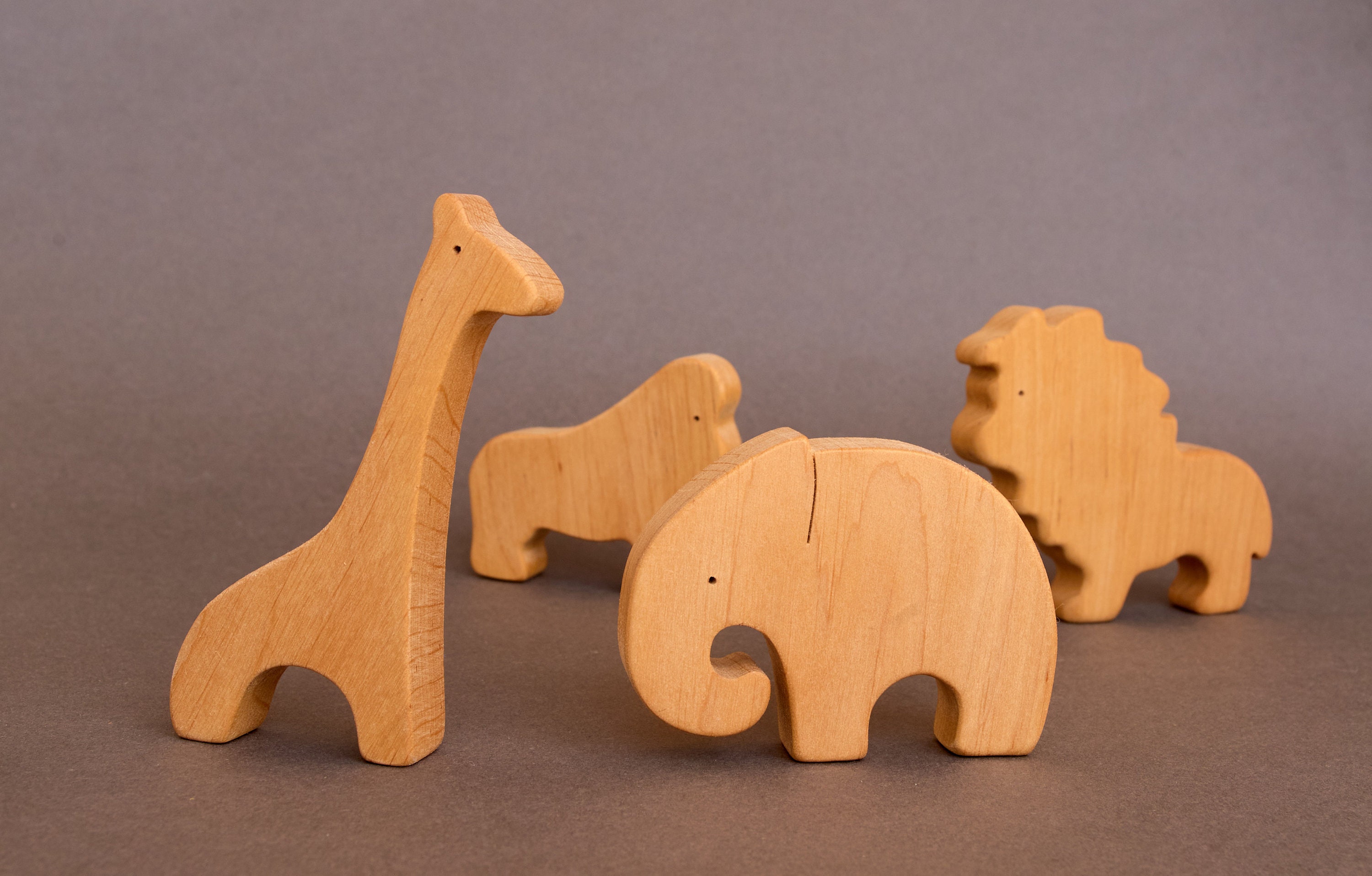 Wooden set of Zoo animals Wooden toys Organic toys for baby | Etsy