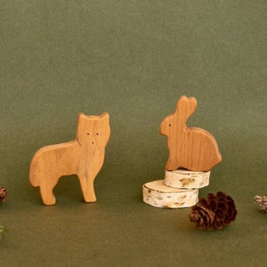 Cute open-ended plays wooden woodland forest animals toys toddler image 5