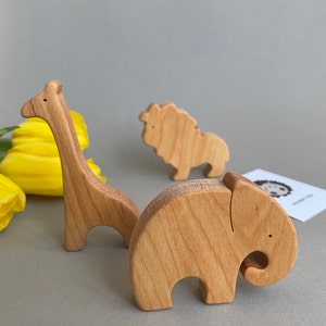 Wooden Jungle Safari animals toys figurines baby birthday gift image 3