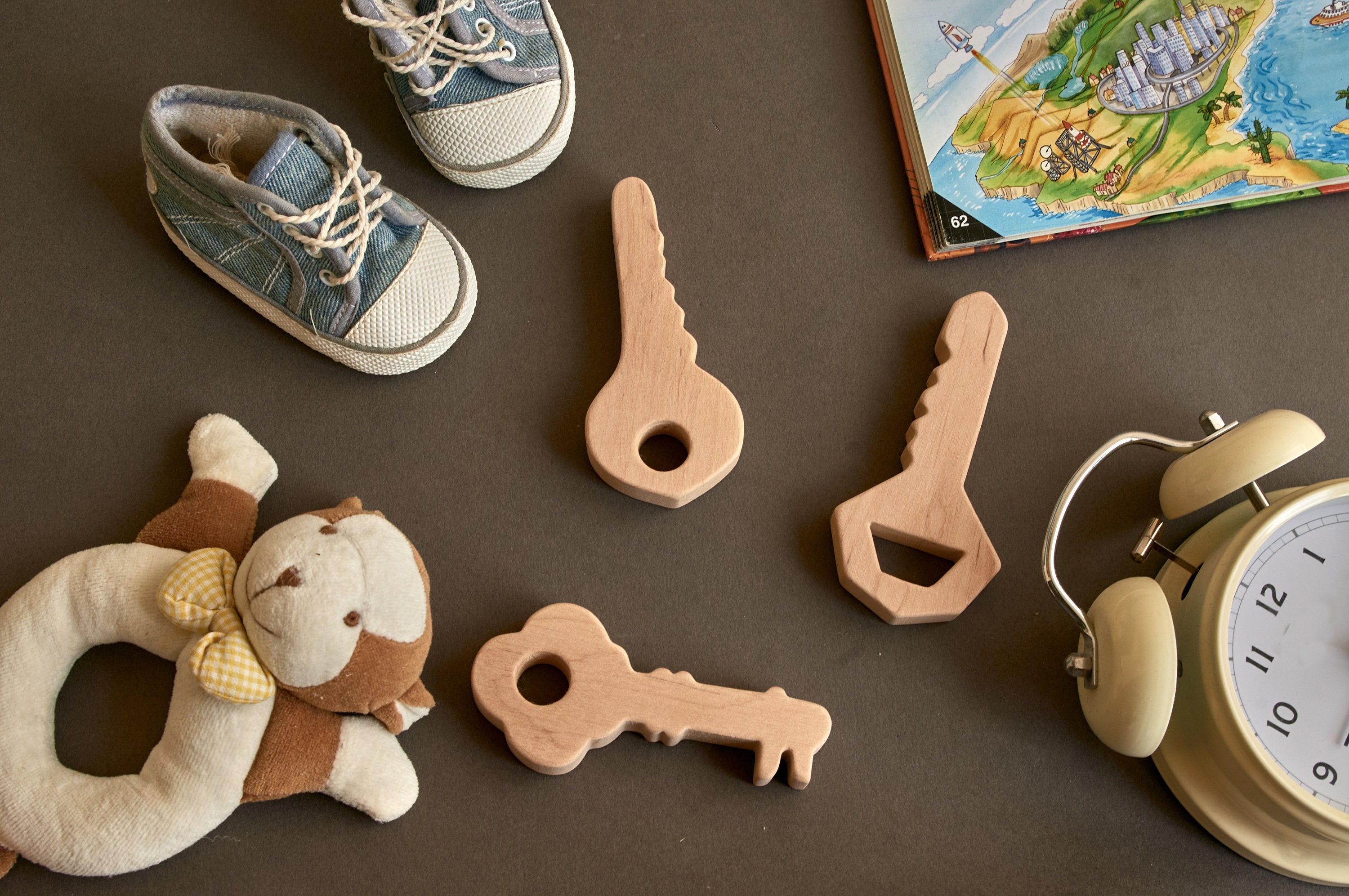 Wooden keys for baby Wooden toys Organic toys Etsy