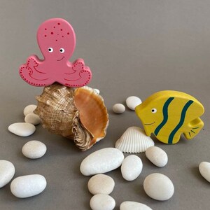 Unique handcrafted wooden ocean sea animals toys figurines toddler image 3