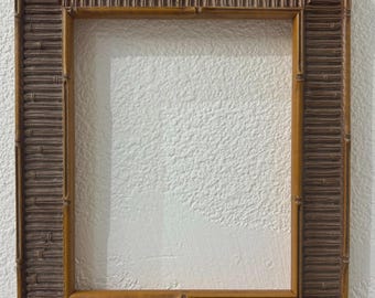 Tropical Picture Frame - Brown Rattan for Tiki Art or Photo  8x10 11x14