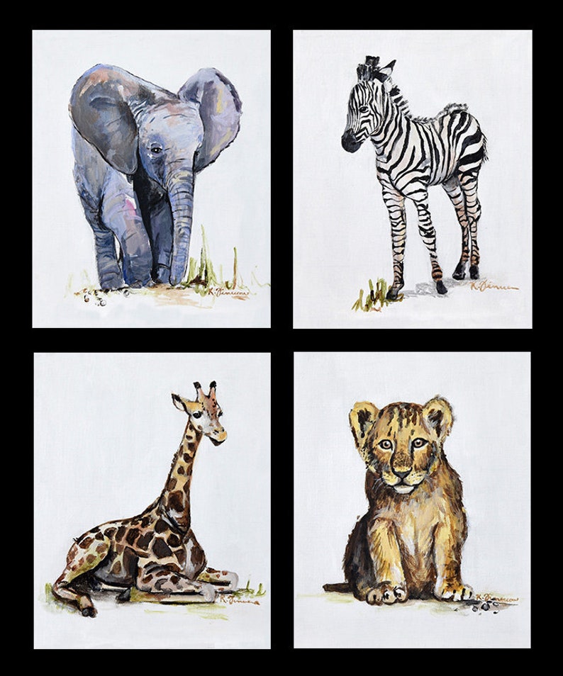 Animal Print, Safari Animal Print, Nursery Art, Lion Cub Art, Nursery Print Set, Zebra,  Baby Animal Print, Southwest animal, Southwest art
