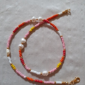 Freshwater Pearl and Seed Beads Necklace Pearl and Colourful - Etsy