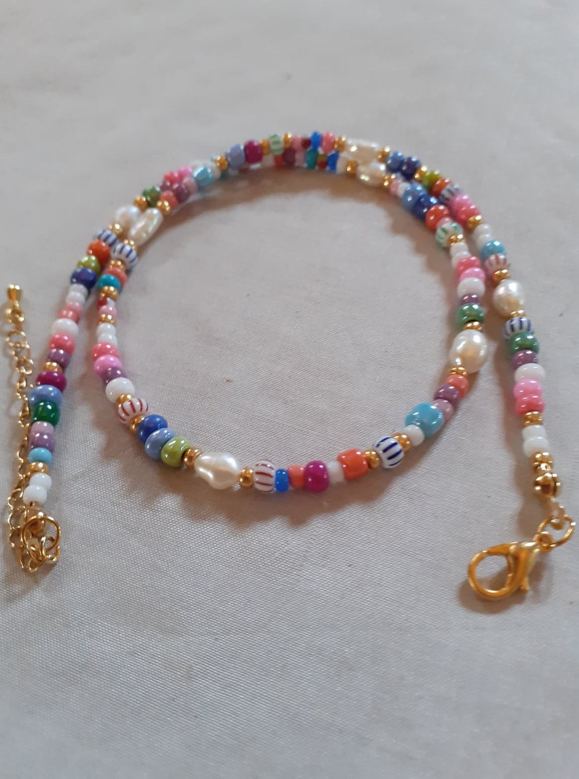 Colourful Bead and Pearl Necklace Beaded Necklace Beaded - Etsy