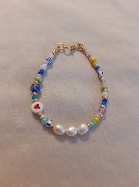 Beaded Bracelet, Seed Beads and Freshwater Pearl Bracelets