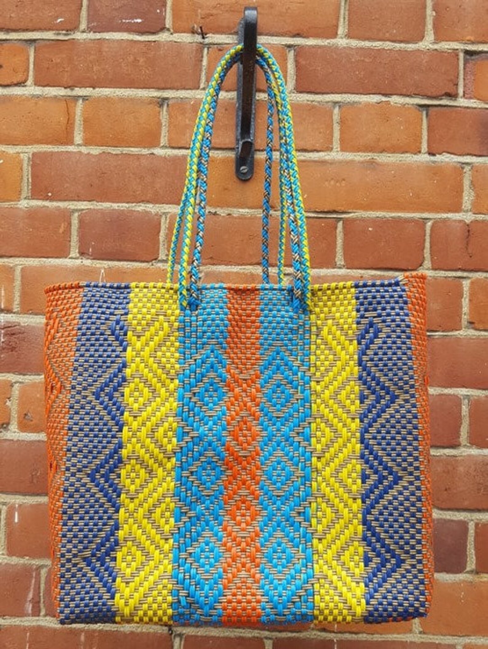 Recycled plastic bag Beach bag Mexican bag ote bag Big Etsy