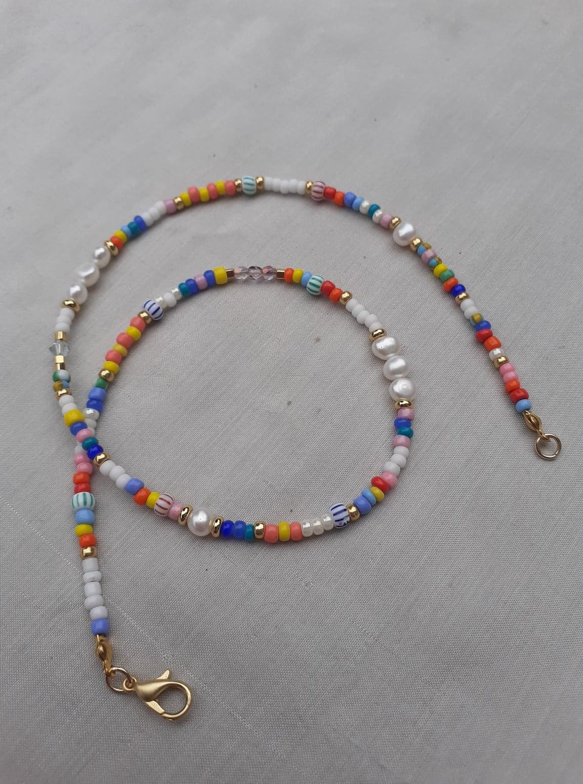 Freshwater Pearl and Bead Necklace Pearl and Colourful Beads - Etsy