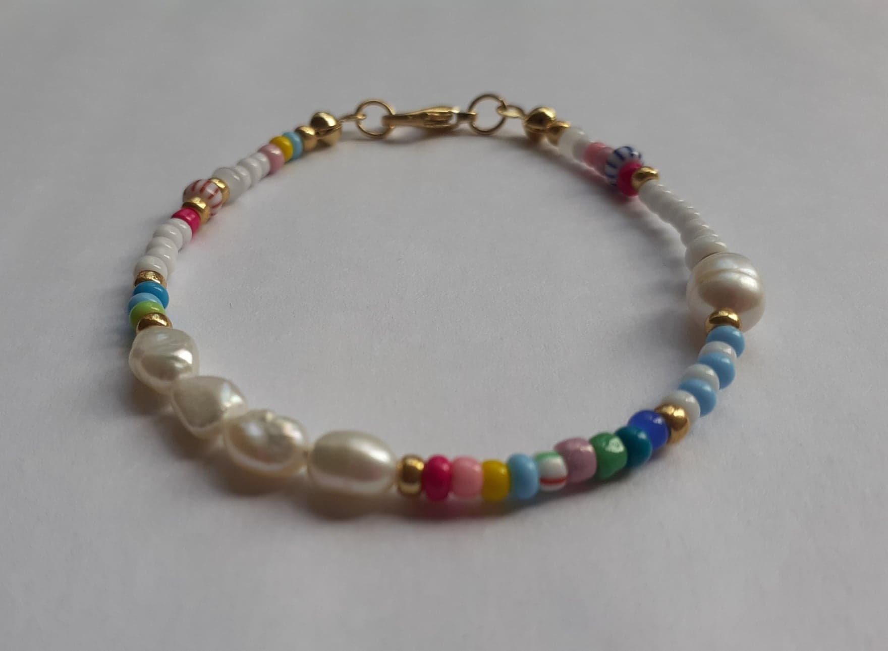 ite & Fresh Water Pearl Beaded Crown Jewel Bracelet with