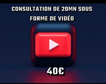 Consultation vidéo personnalisée de 20 à 30 minutes environ