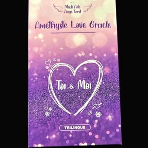 Amethyst Love Oracle – 1:a upplagan MAT - 52-korts kortlek + instruktioner - Trespråkig + 1 gratis exklusivt samlarkort