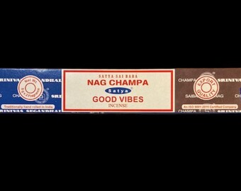 Good Vibes/Nag Champa incense Box of 16gr