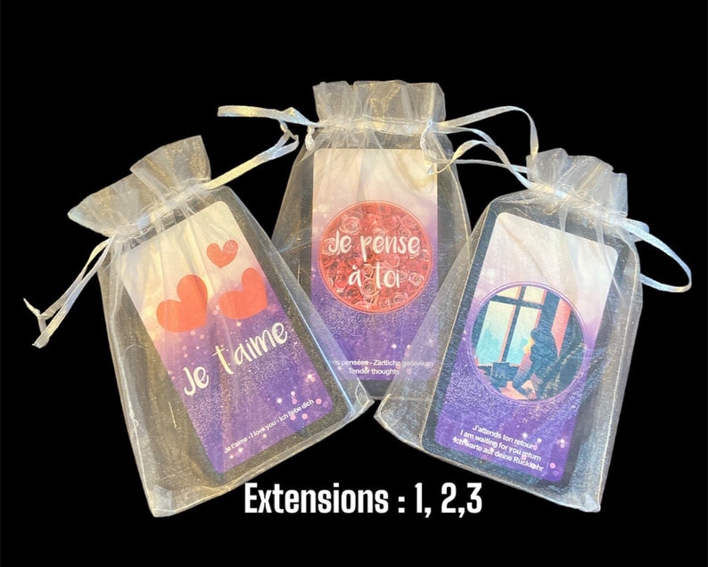 LOT OF 3 EXTENSIONS 1/2/3 for the Amethyst Love Oracle 39 trilingual cards instructions image 1