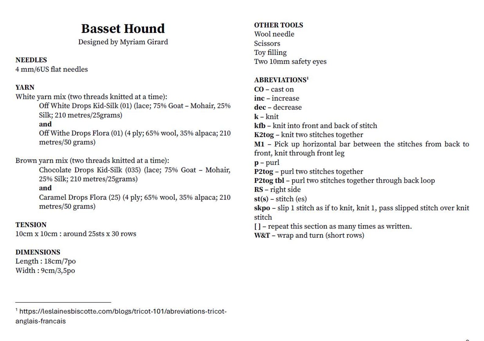 Basset Hound Knitting Pattern - Etsy