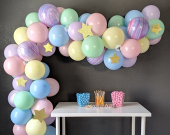 Unicorn Balloon Garland - Pastel Rainbow DIY Kit (5' to 25'), Includes EVERYTHING that you will need for assembly