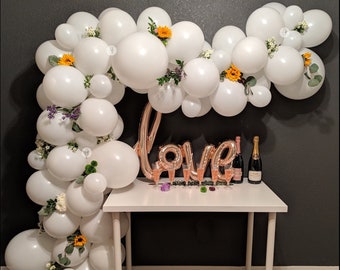 White Balloon Garland DIY Kit (5' to 25'), Includes EVERYTHING that you will need for assembly