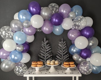 Frozen Inspired DIY Balloon Garland Kit (5 Ft - 25 Ft), Includes Pump & Wall Hooks