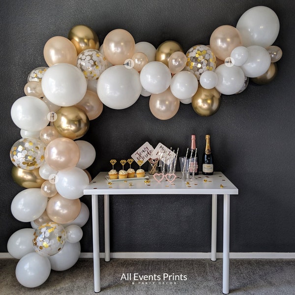 Champagne Celebration! Balloon Garland DIY Kit (5' to 25'), Includes EVERYTHING that you will need for assembly