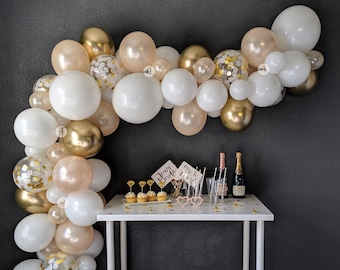 Champagne Celebration! Balloon Garland DIY Kit (5' to 25'), Includes EVERYTHING that you will need for assembly