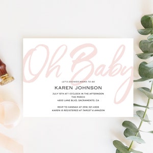 Editable Baby Shower Invitation, Simple Baby Shower, Printable Template ...
