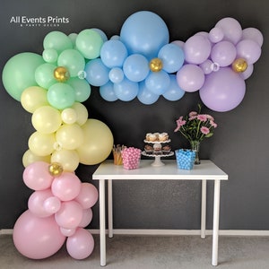 Pastel Balloon Garland Rainbow DIY Kit 5' to 25', Includes EVERYTHING that you will need for assembly image 1