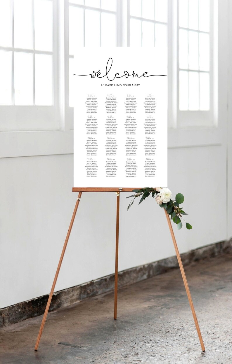 Editable Seating Chart Templates Includes 5 Table Sizes - Etsy