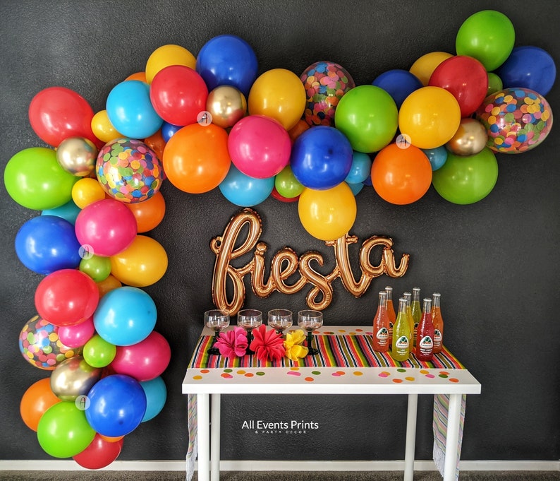 Fiesta Balloon Garland DIY Kit 5 Ft 25 Ft Includes