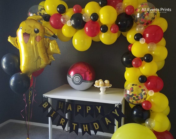 Bouquet pour Ballon Joyeux Anniversaire Pokémon Pikachu (rempli d