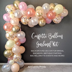 Confetti Balloon Garland DIY Kit (5' to 25'), Optional Pump & Finishing Kit