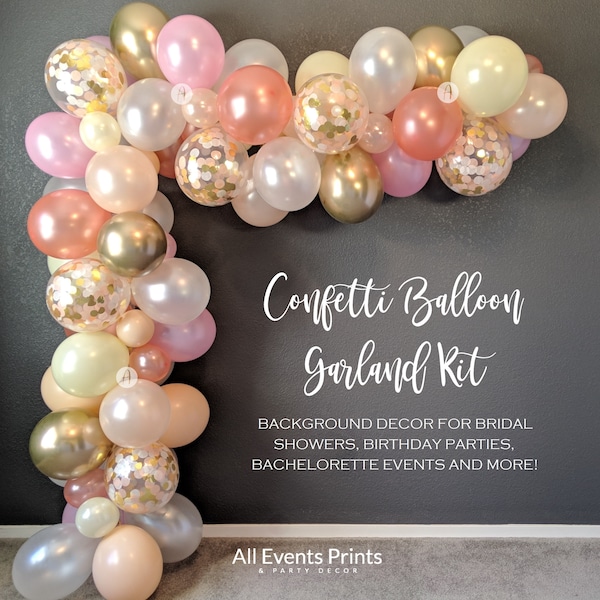 Confetti Balloon Garland DIY Kit (5' to 25'), Optional Pump & Finishing Kit