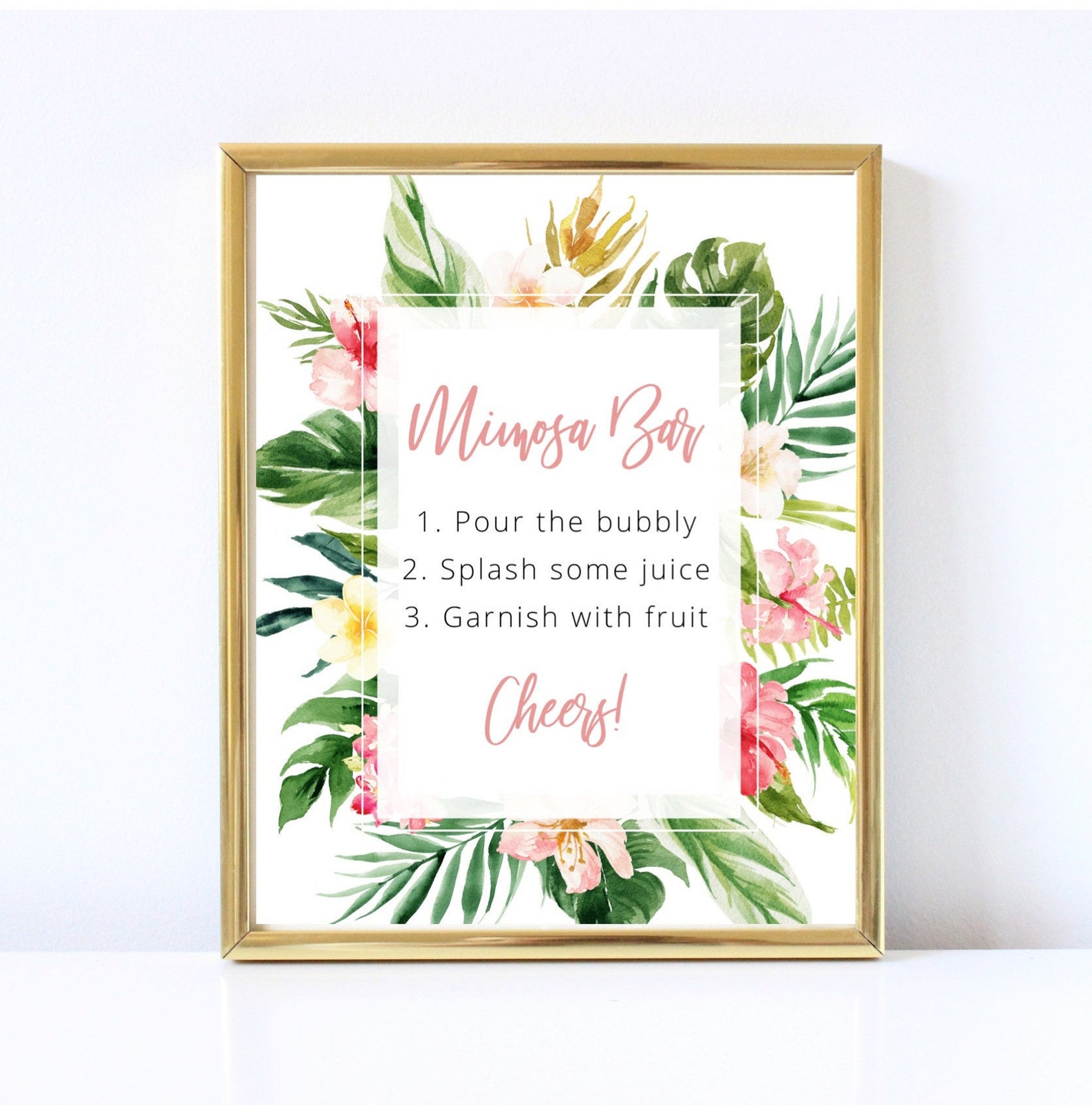 Editable Tropical Mimosa Bar Template Printable Template Etsy