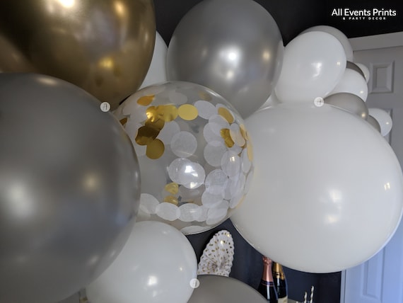 25-ft. Black, White & Gold Balloon Garland Kit with Air Pump