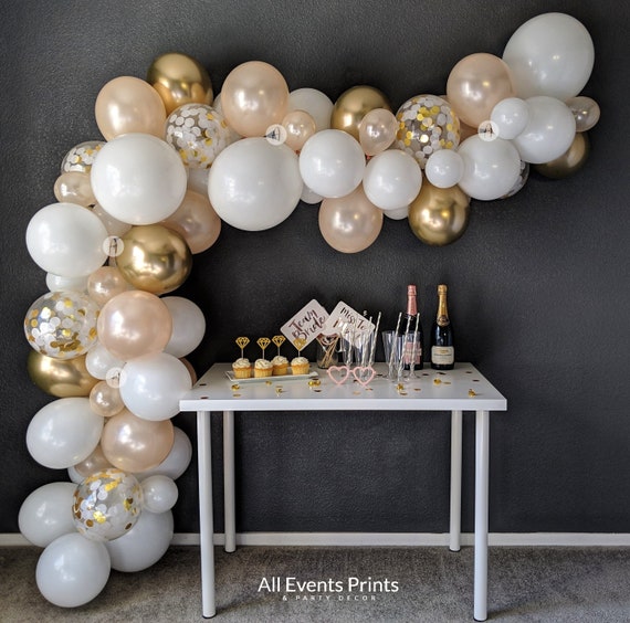 Champagne Celebration Balloon Garland DIY Kit 5' to 25', Includes  EVERYTHING That You Will Need for Assembly 