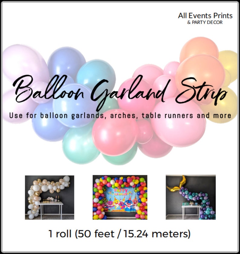 Balloon Garland Strip 50 Ft Roll Clear Alternating Hole Sizes image 6