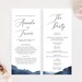Editable Navy Watercolor Wedding Program Template, Wedding Program ...