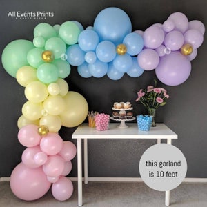 Pastel Balloon Garland Rainbow DIY Kit 5' to 25', Includes EVERYTHING that you will need for assembly image 3