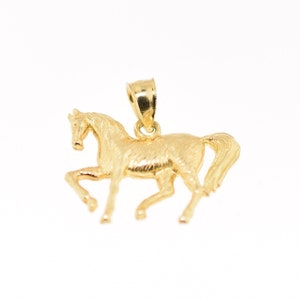 14k Yellow Gold Horse Pendant or Charm for Bracelet