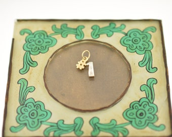 14k No. 1 Charm Yellow Gold Pendant - Number One